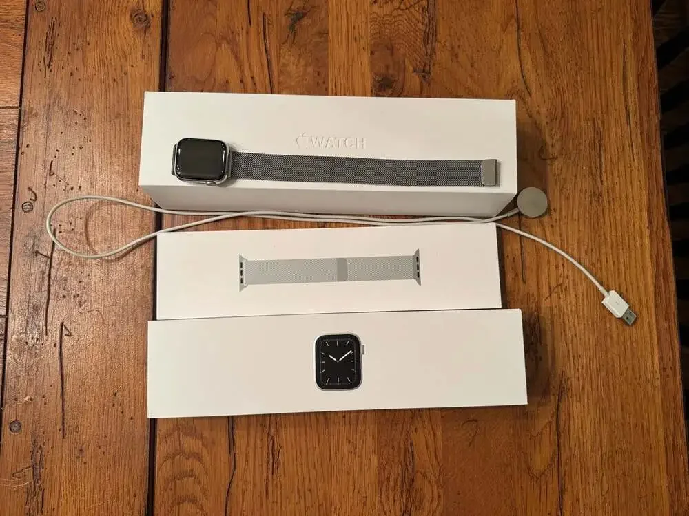 Apple Watch Series 6 44mm Stainless Steel Case with Milanese Loop